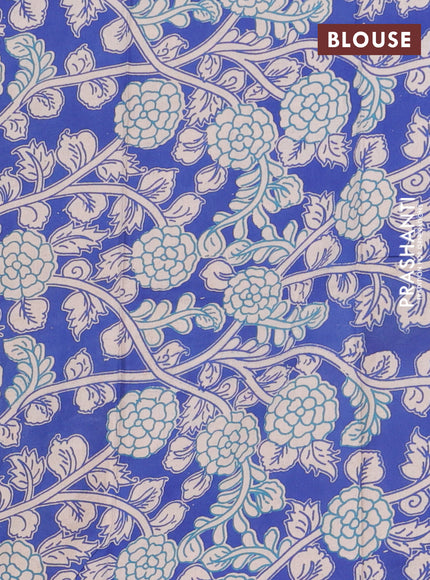 Bengal soft cotton saree green and blue with plain body and zari woven border