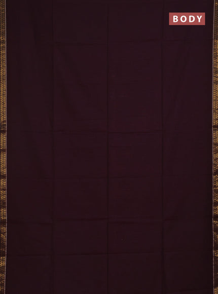 Bengal soft cotton saree deep wine shade and light green with plain body and zari woven border