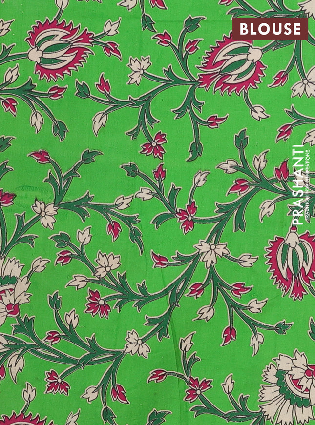 Bengal soft cotton saree deep wine shade and light green with plain body and zari woven border