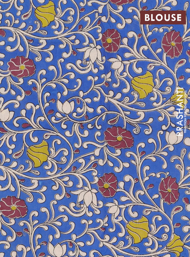 Bengal soft cotton saree purple and blue with plain body and zari woven border