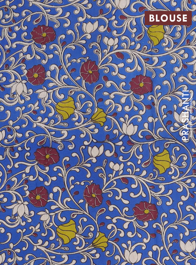 Bengal soft cotton saree black and blue with plain body and zari woven border