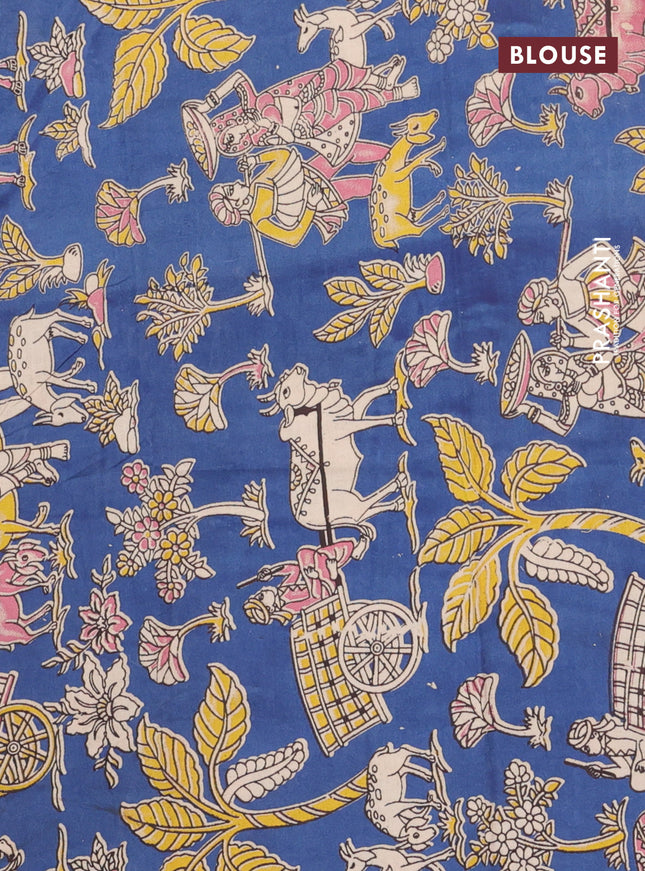 Bengal soft cotton saree purple and blue with plain body and zari woven border