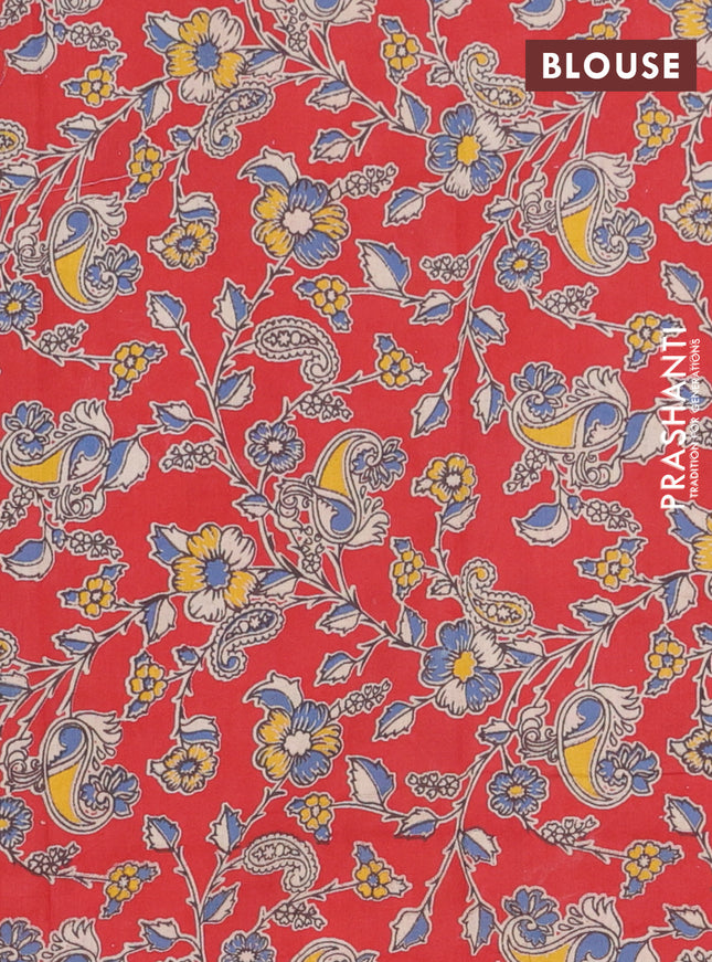 Bengal soft cotton saree teal green and red with plain body and zari woven border