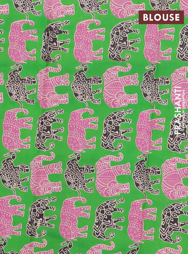 Bengal soft cotton saree dark mustard and green with plain body and zari woven border