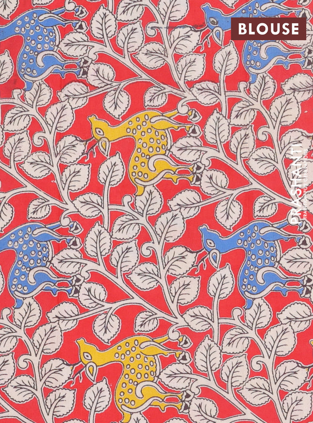 Bengal soft cotton saree navy blue and red with plain body and zari woven border