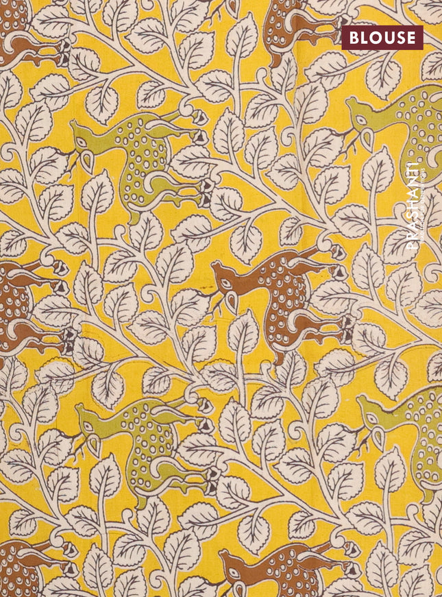 Bengal soft cotton saree green and yellow with plain body and zari woven border