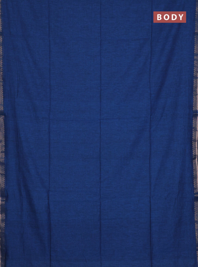 Bengal soft cotton saree cs blue and maroon yellow with plain body and zari woven border