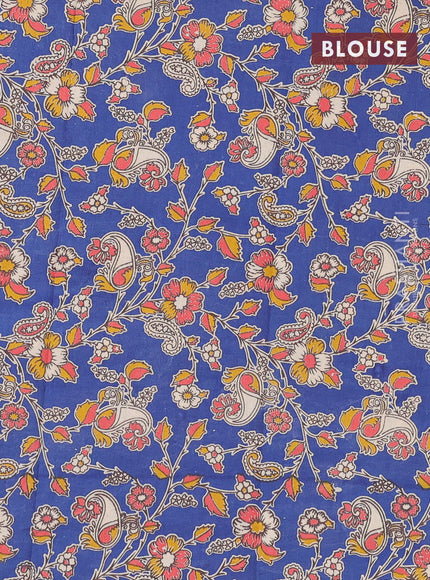 Bengal soft cotton saree purple and blue with plain body and zari woven border