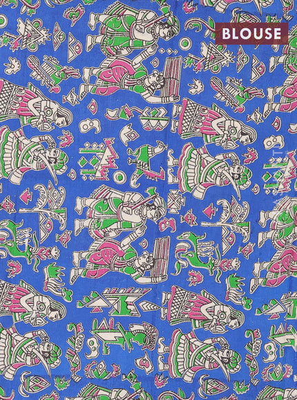 Bengal soft cotton saree wine shade and blue with plain body and zari woven border