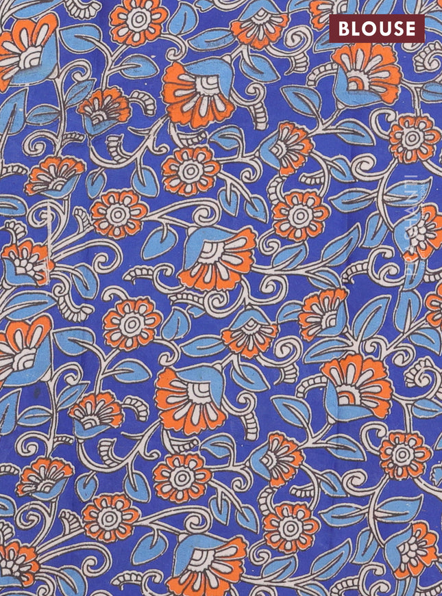 Bengal soft cotton saree peacock blue and blue with plain body and zari woven border