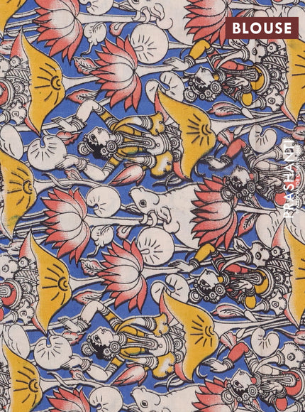 Bengal soft cotton saree maroon and blue with plain body and zari woven border