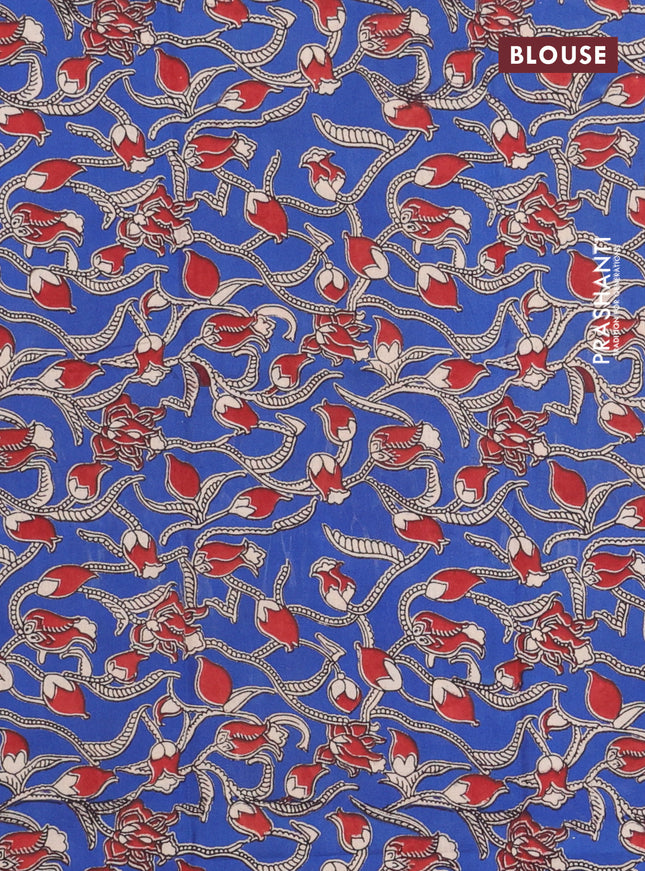 Bengal soft cotton saree magenta pink and blue with plain body and zari woven border