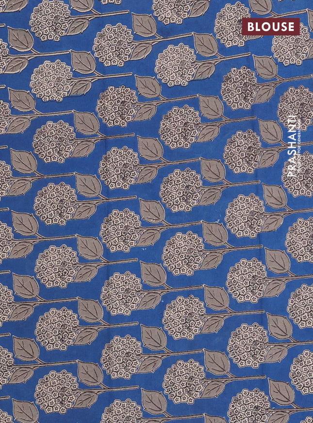 Bengal soft cotton saree black and cs blue with plain body and zari woven border