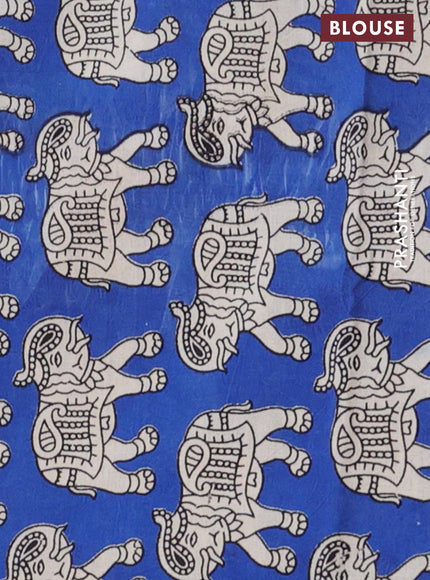 Bengal soft cotton saree navy blue and blue with plain body and zari woven border