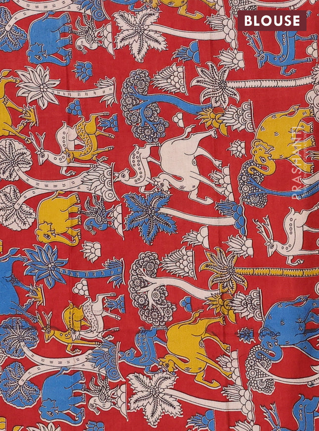 Bengal soft cotton saree teal green and red with plain body and zari woven border