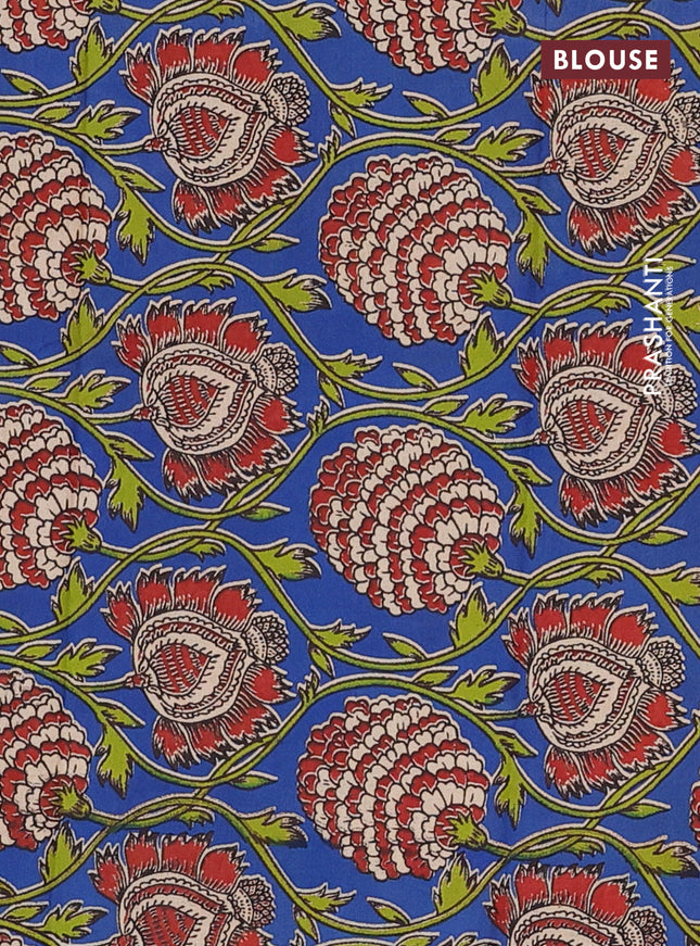 Bengal soft cotton saree maroon and blue with plain body and zari woven border