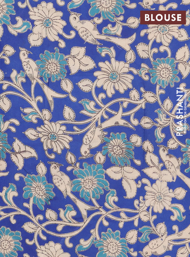 Bengal soft cotton saree sap green and blue with plain body and zari woven border