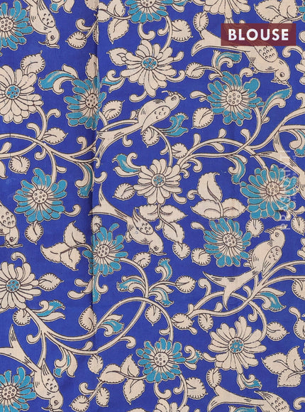 Bengal soft cotton saree black and blue with plain body and zari woven border