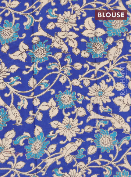 Bengal soft cotton saree cs blue and blue with plain body and zari woven border