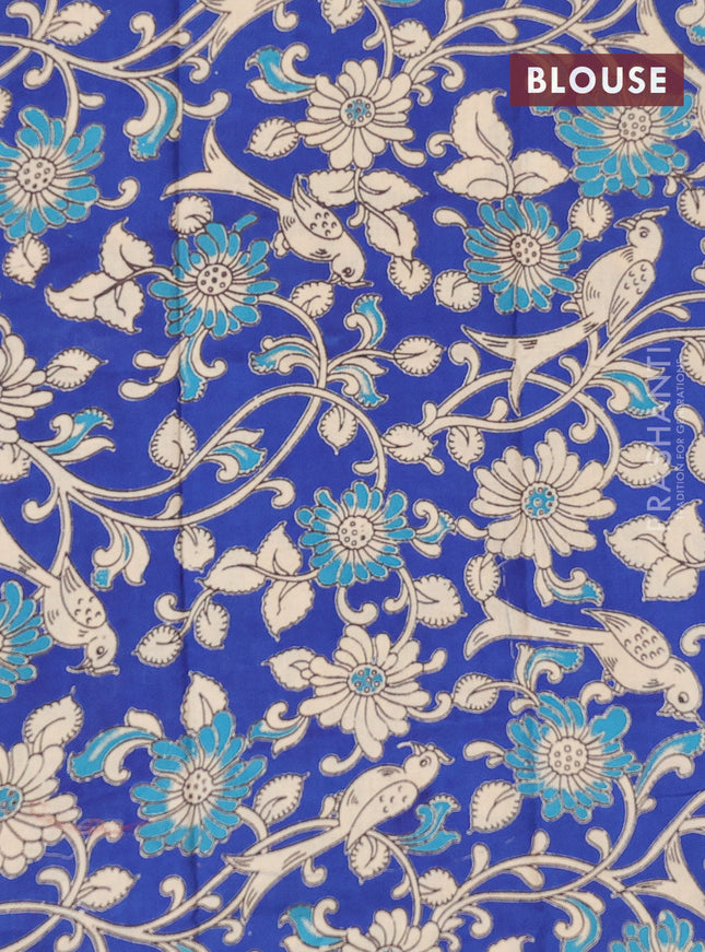 Bengal soft cotton saree cs blue and blue with plain body and zari woven border