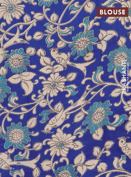 Bengal soft cotton saree black and blue with plain body and zari woven border