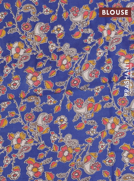 Bengal soft cotton saree maroon and blue with plain body and zari woven border