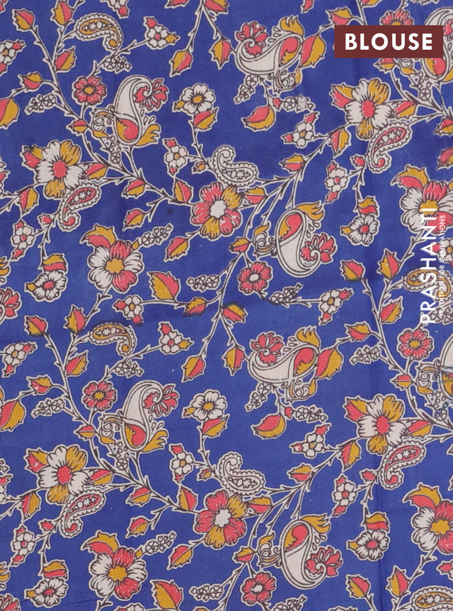 Bengal soft cotton saree maroon and blue with plain body and zari woven border