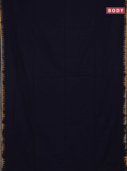 Bengal soft cotton saree blue and cs blue with plain body and zari woven border