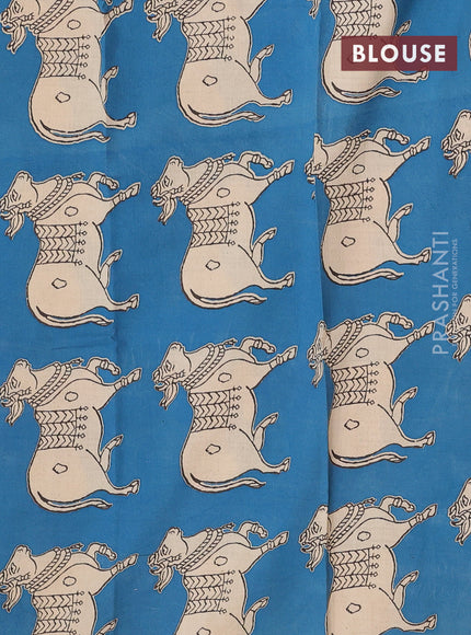 Bengal soft cotton saree blue and cs blue with plain body and zari woven border