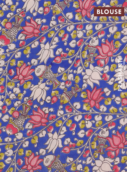 Bengal soft cotton saree maroon and blue with plain body and zari woven border