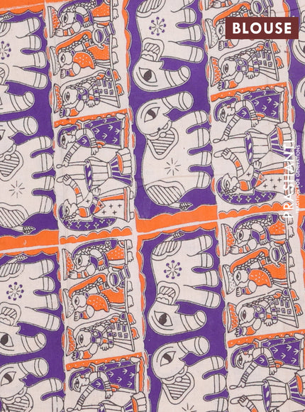 Bengal soft cotton saree navy blue and beige with plain body and zari woven border