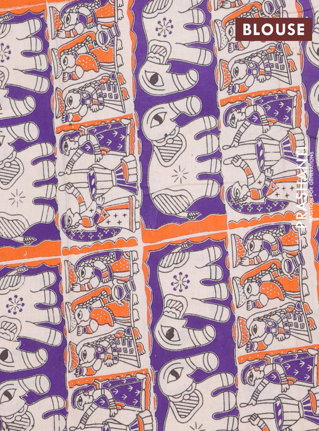 Bengal soft cotton saree navy blue and beige with plain body and zari woven border