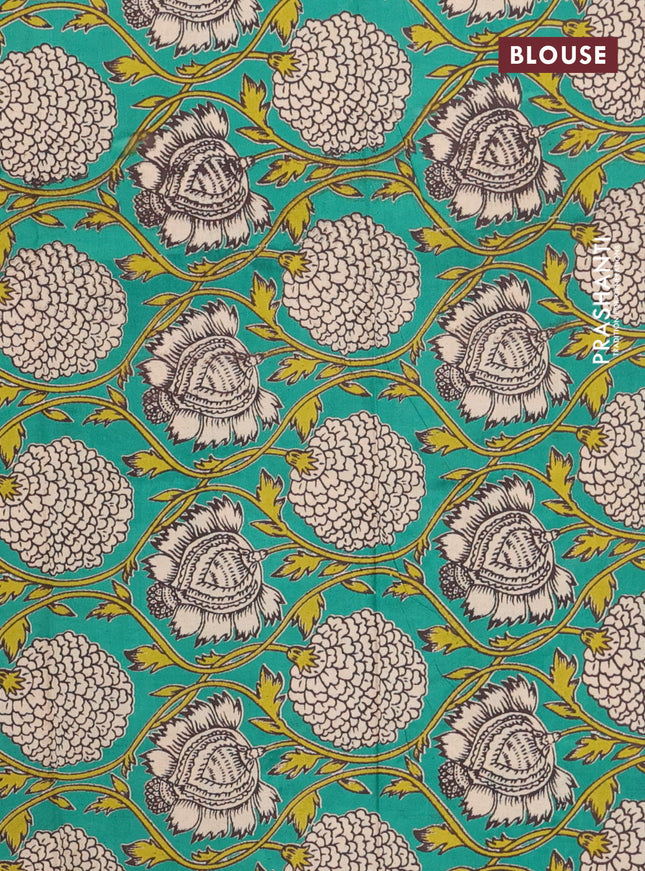 Bengal soft cotton saree magenta pink and teal green with plain body and zari woven border