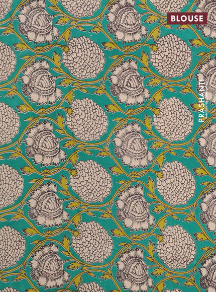 Bengal soft cotton saree peacock green with plain body and zari woven border