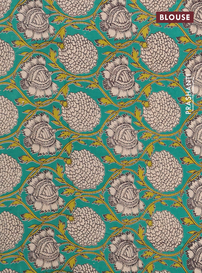 Bengal soft cotton saree peacock green with plain body and zari woven border