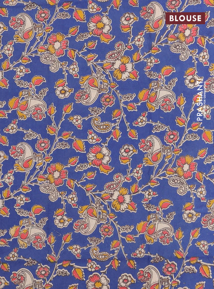 Bengal soft cotton saree maroon and blue with plain body and zari woven border