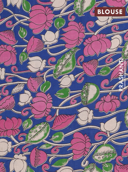 Bengal soft cotton saree light green and blue with plain body and zari woven border