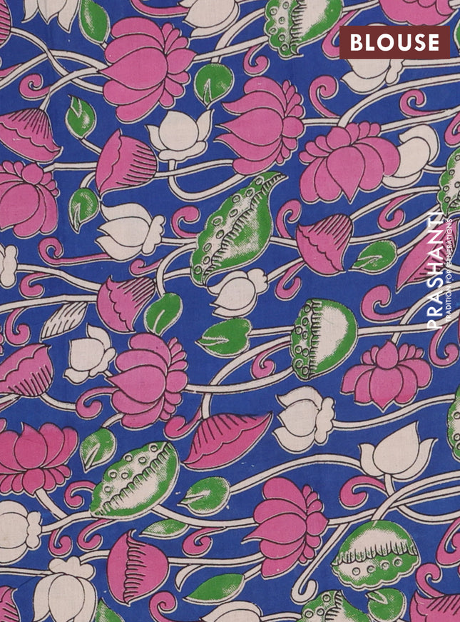 Bengal soft cotton saree light green and blue with plain body and zari woven border