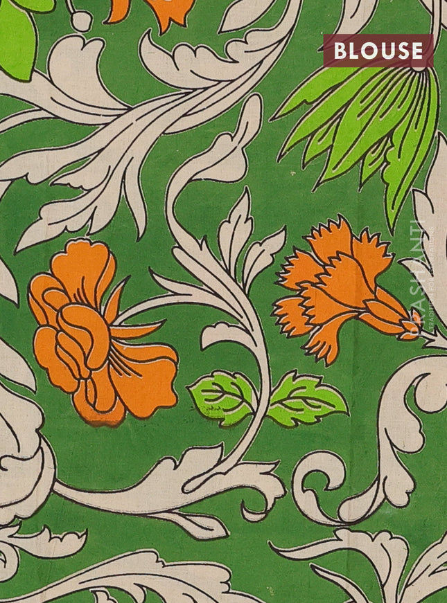 Bengal soft cotton saree dark magenta pink and green with plain body and zari woven border