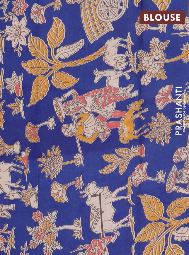 Bengal soft cotton saree maroon and blue with plain body and zari woven border