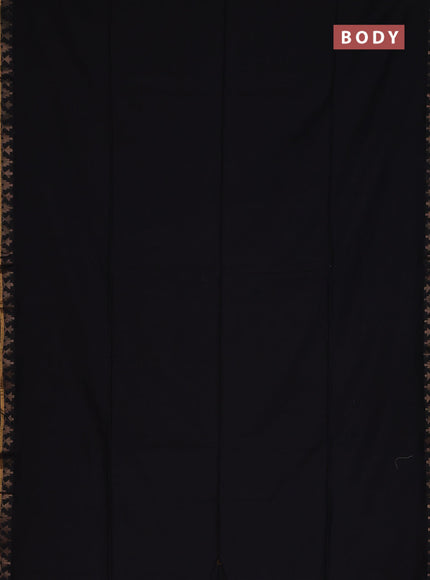 Bengal soft cotton saree black and maroon with plain body and zari woven border