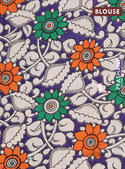 Bengal soft cotton saree maroon and blue with plain body and zari woven border