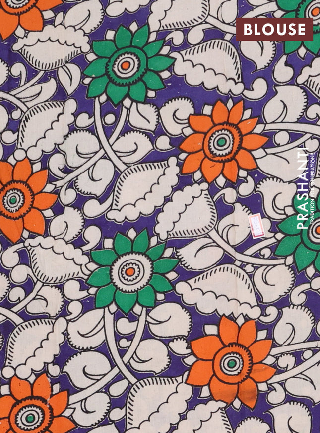 Bengal soft cotton saree maroon and blue with plain body and zari woven border