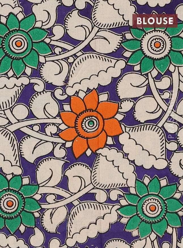 Bengal soft cotton saree maroon and blue with plain body and zari woven border