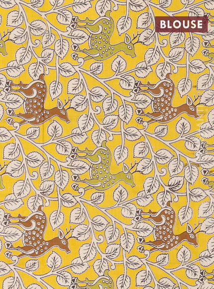 Bengal soft cotton saree navy blue and yellow with plain body and zari woven border