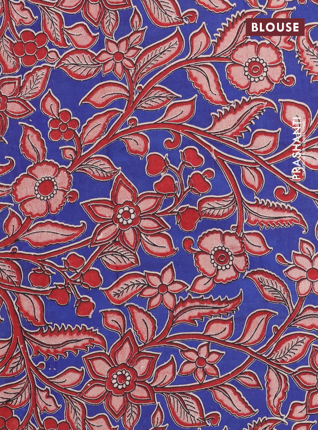 Bengal soft cotton saree maroon and blue with plain body and zari woven border