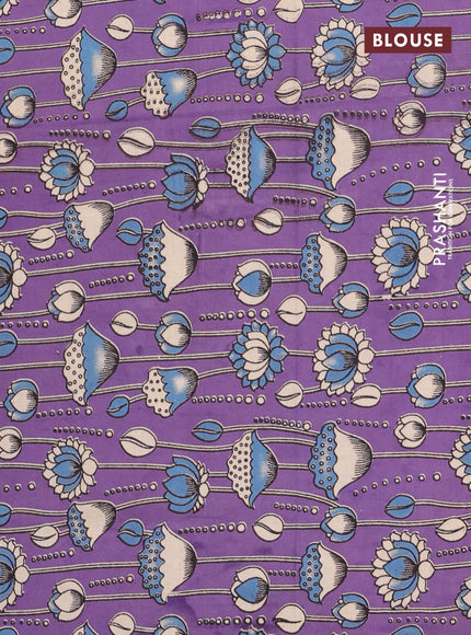 Bengal soft cotton saree navy blue and violet with plain body and zari woven border