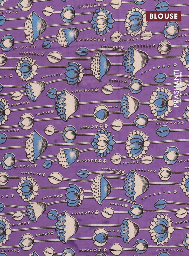 Bengal soft cotton saree navy blue and violet with plain body and zari woven border