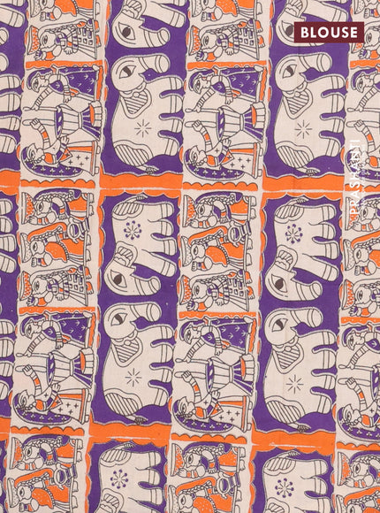 Bengal soft cotton saree dark magenta pink and violet with plain body and zari woven border