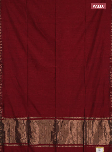 Bengal soft cotton saree maroon and cs blue with plain body and zari woven border